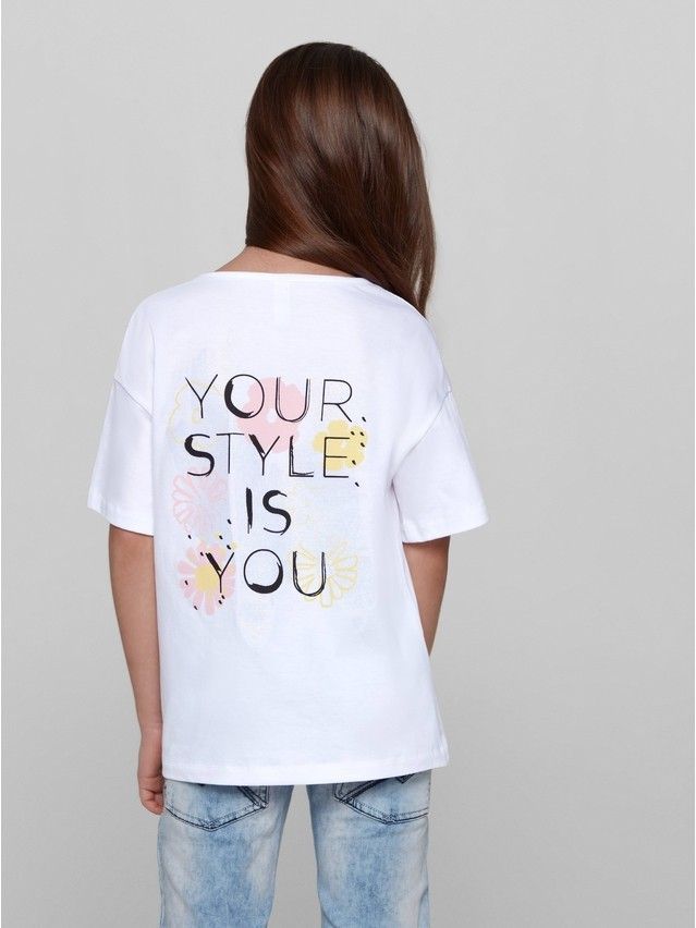 Polo neck shirt for girls CONTE ELEGANT DD 1250, s.98,104-52, white - 1