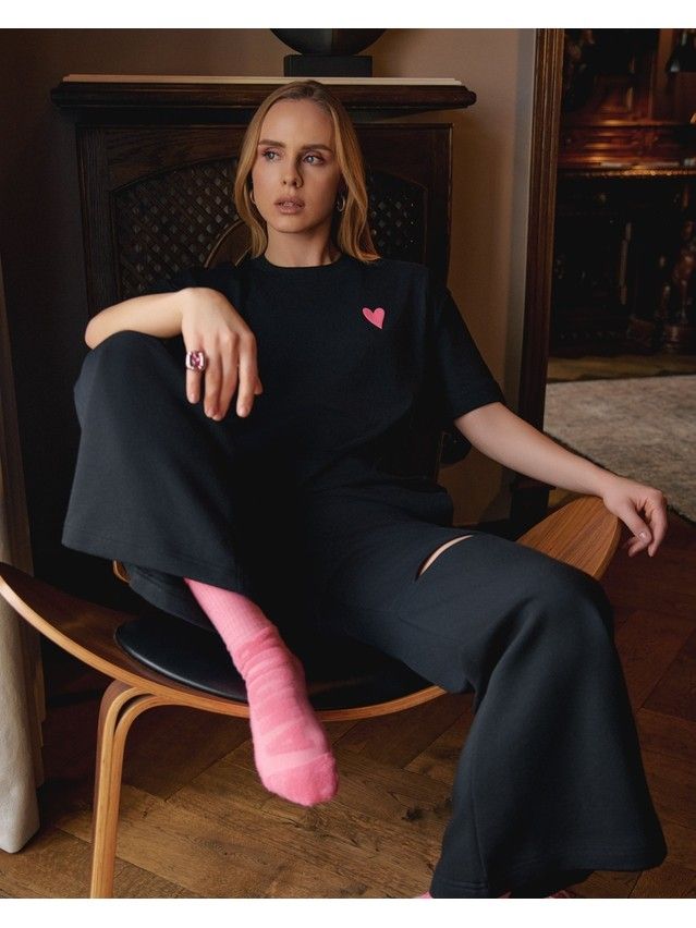 Women's polo neck shirt CONTE ELEGANT LD 2702, s.170-84, black-heart - 3