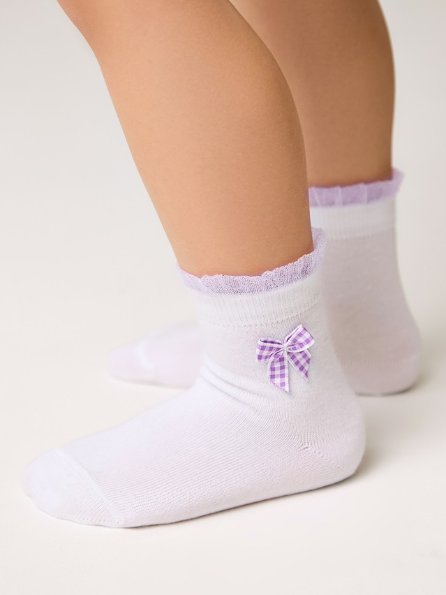 Children's socks CONTE-KIDS TIP-TOP, s.12, 1000 white-lilac - 1