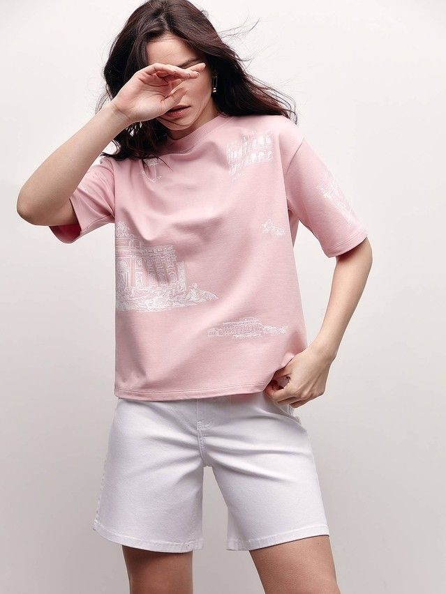 Women's polo neck shirt CONTE ELEGANT LD 1634, s.170-92, romantic pink - 1