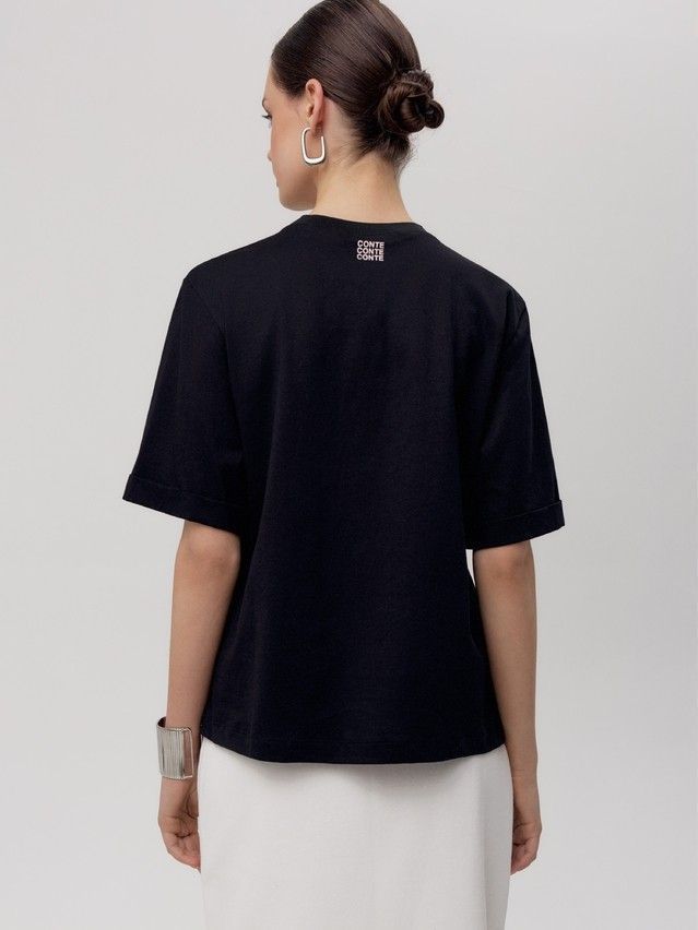Women's polo neck shirt CONTE ELEGANT LD 2710, s.170-88, black-profile - 3