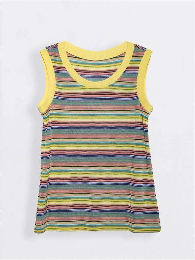 Women's polo neck shirt CONTE ELEGANT LD 921-1, s.170-92, yellow stripes - 1