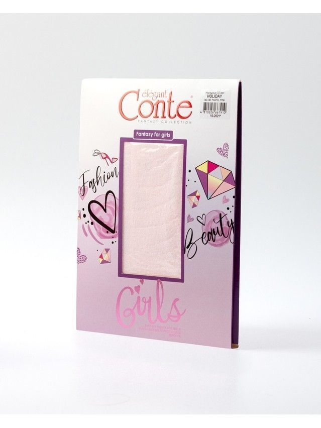 Fancy children's tights CONTE ELEGANT HOLIDAY, s.146-152, pastel pink - 6
