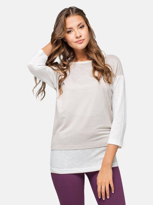 Women's polo neck shirt CONTE ELEGANT LD 629, s.158,164-100, beige - 1
