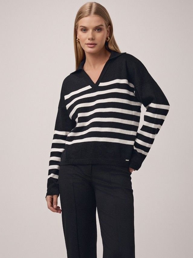 Women's pullover CONTE ELEGANT LDK2390, s.170-84, black-white - 5