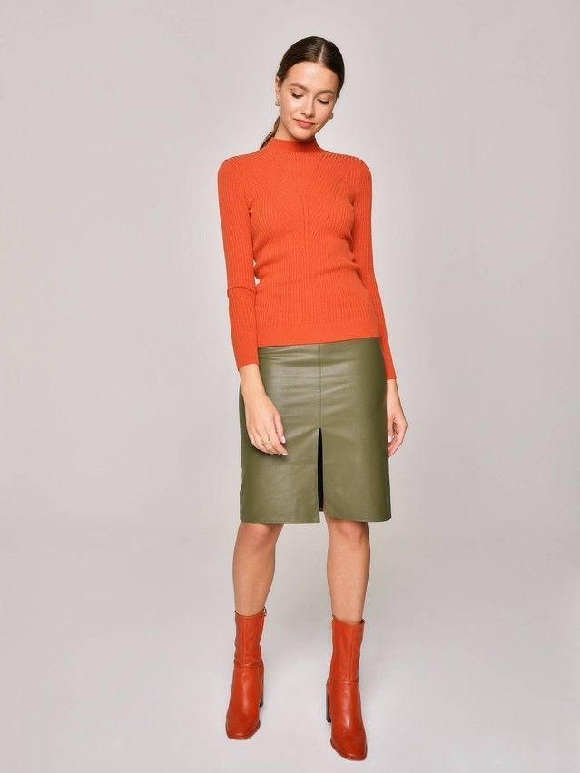 Women's polo neck shirt CONTE ELEGANT LDK105, s.170-84, titian red - 2