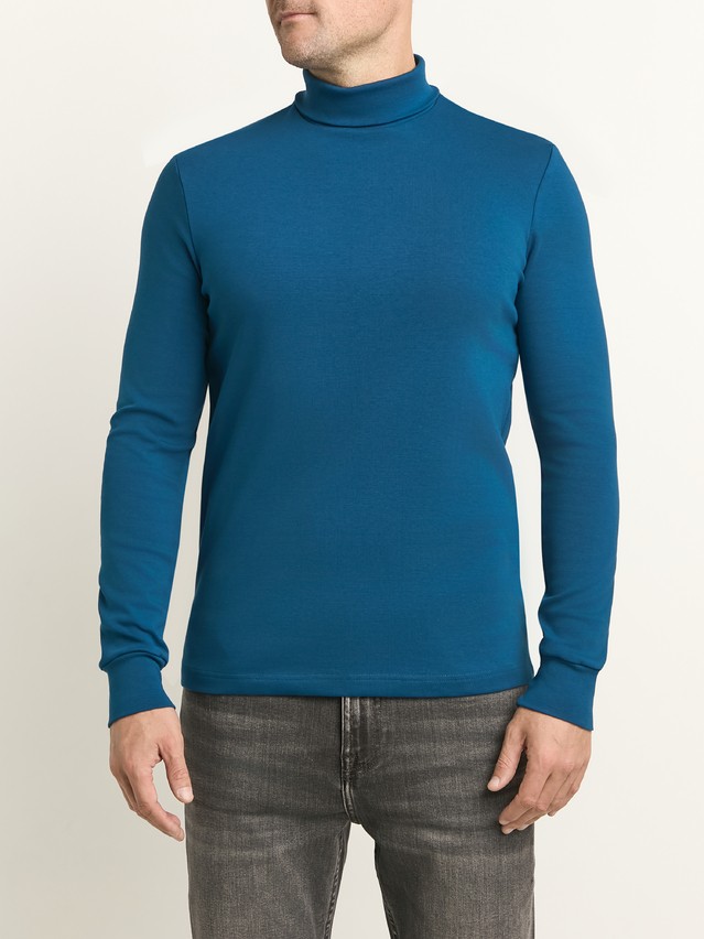 Men's polo neck shirt DIWARI BASIC MEN MD 4033, s.176,182-92, deep sea green - 1