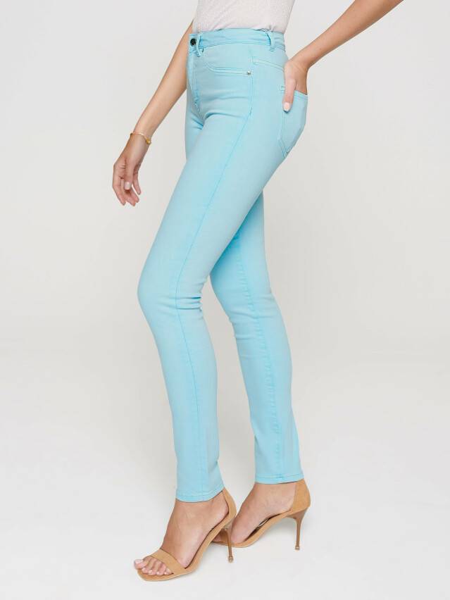 Skinny jeans with High rise CON-219, s.170-102, washed aqua blue - 2