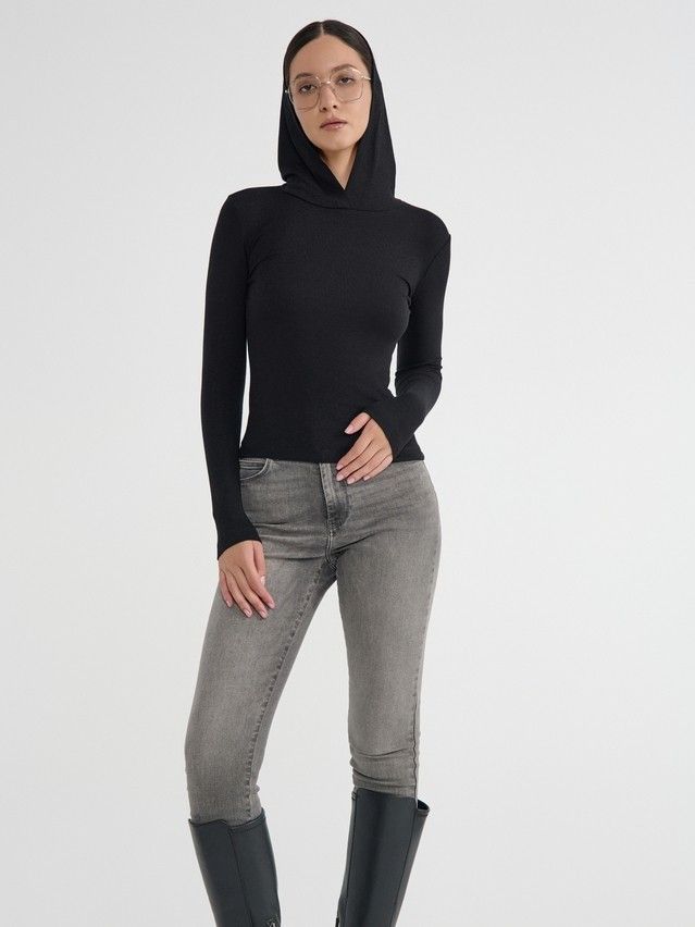 Women's polo neck shirt CONTE ELEGANT LD 2959, s.170-92, black - 4