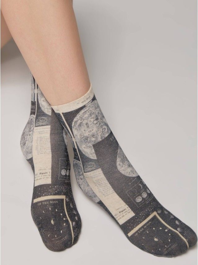 Women's socks CONTE ELEGANT FANTASY, s.23-25, 394 graphite - 2