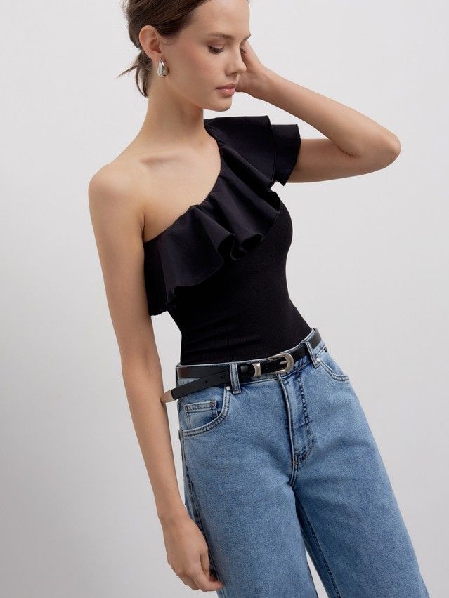 Women's polo neck shirt CONTE ELEGANT LD 2636, s.170-92, black - 2