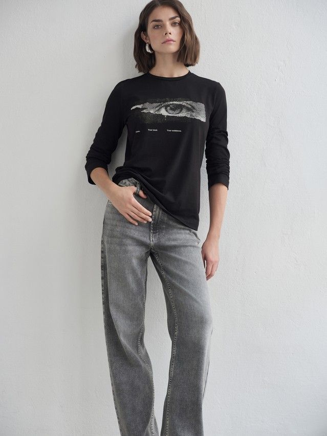 Women's polo neck shirt CONTE LD 3287, s.170-88, black-eye - 5