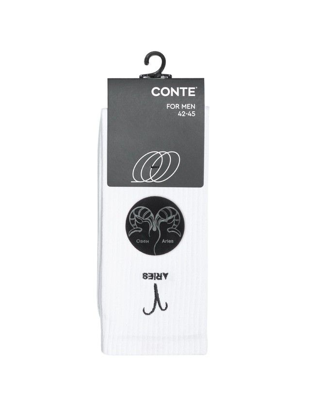 Men's socks CONTE, s.27-29, 666 white - 4