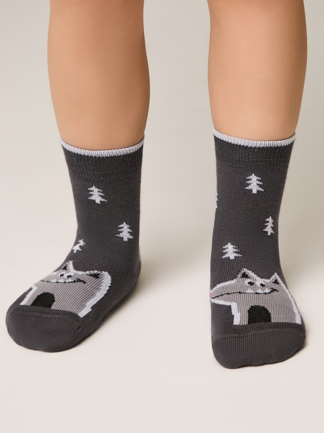 Children's socks CONTE-KIDS TIP-TOP, s.12, 1016 dark grey - 1