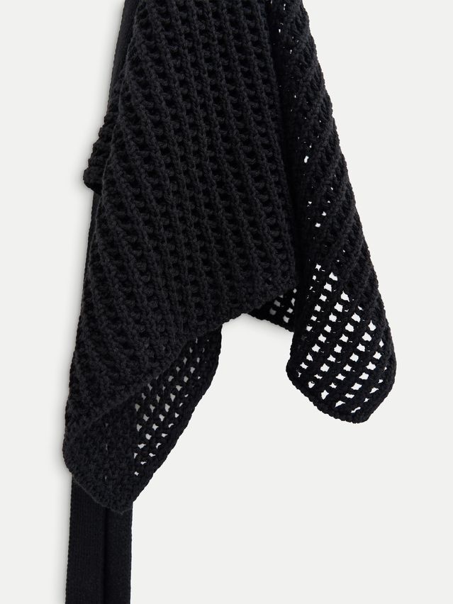 Women's scarf CONTE LDK25195, s.34*60, black - 9