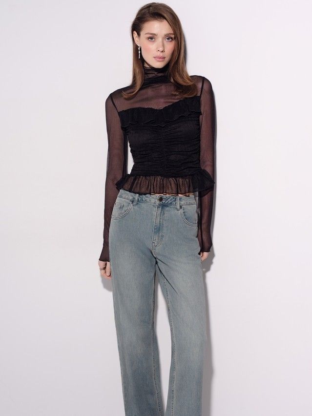 Women's polo neck shirt CONTE LD 3408, s.170-96, black - 1