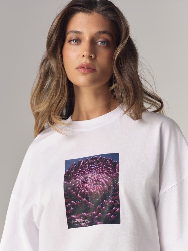 Women's polo neck shirt CONTE LD 3468, s.170-88, white-aster - 6