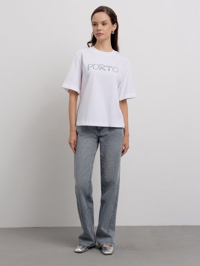 Women's polo neck shirt CONTE ELEGANT LD 2710, s.170-92, white-porto - 5