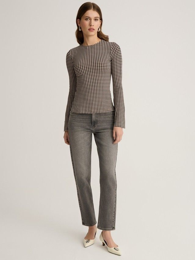 Women's polo neck shirt CONTE ELEGANT LD 3147, s.170-92, beige-dogtooth - 2