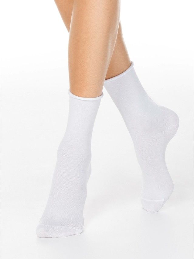 Women's cotton socks COMFORT (without elastic) 19C-101SP, rives. 36-37, 000 white - 1