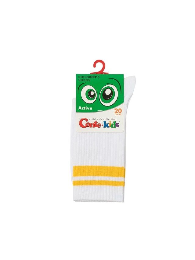 Children's socks CONTE-KIDS ACTIVE, s.16, 1020 white-yellow - 5