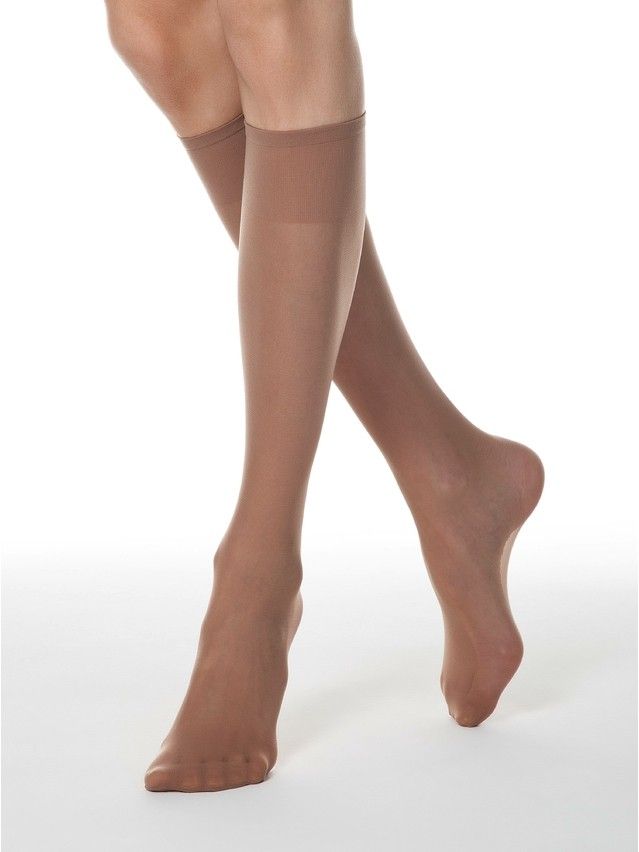Women's knee high socks CONTE ELEGANT TENSION SOFT 20 (1 pair),s.23-25, bronz - 1