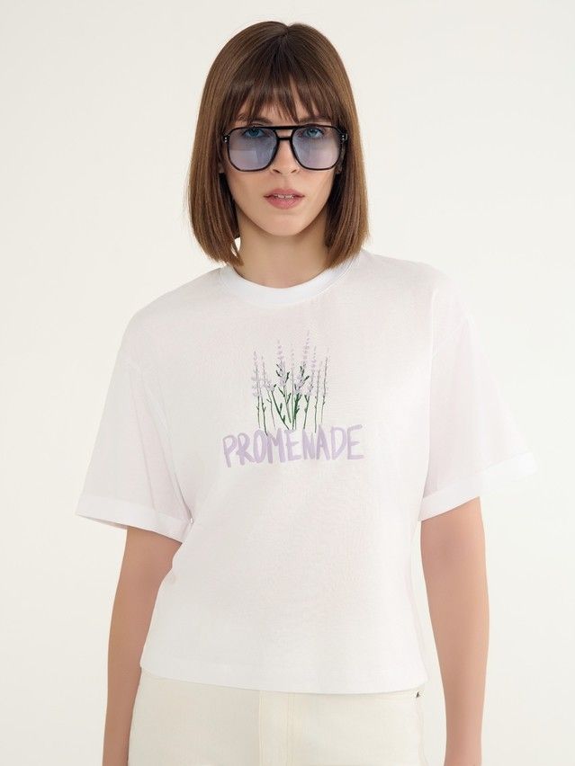 Women's polo neck shirt CONTE ELEGANT LD 3039, s.170-100, white-promenade - 4