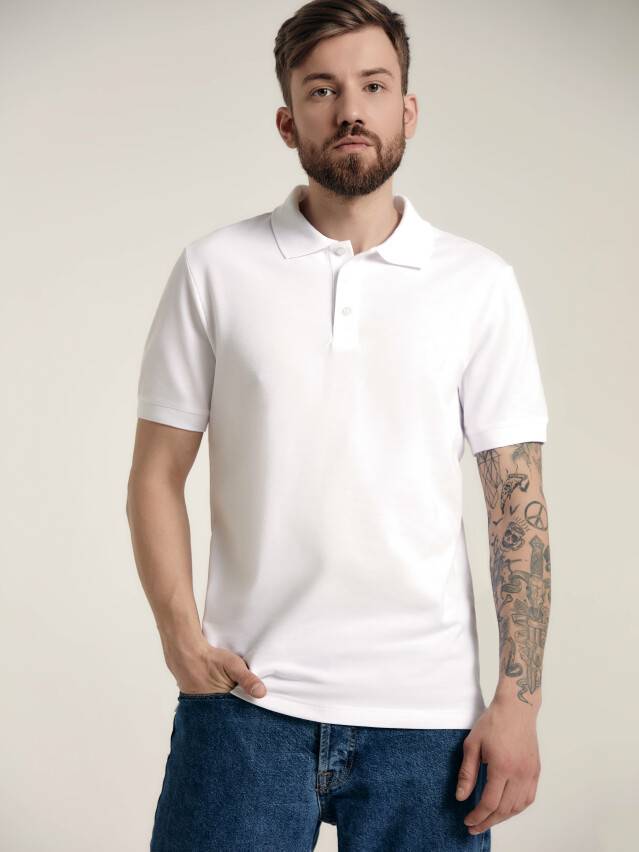 Men's polo neck shirt DiWaRi MD 415, s.170,176-108, white - 2