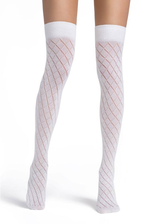 Women's thigh high socks CONTE ELEGANT BIS, s.23-25, bianco - 1