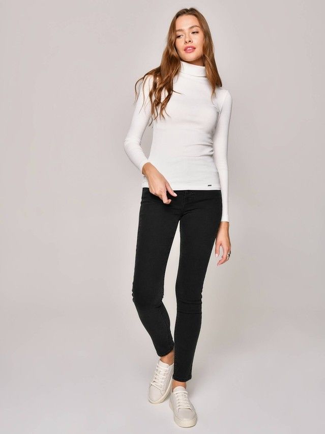 Women's polo neck shirt CONTE ELEGANT LD 1144, s.170-100, ecru - 1