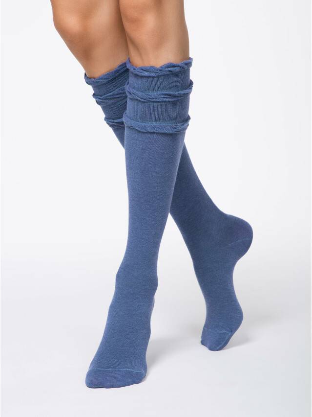 Women's knee high socks CONTE ELEGANT COMFORT, s.23, 002 denim - 1