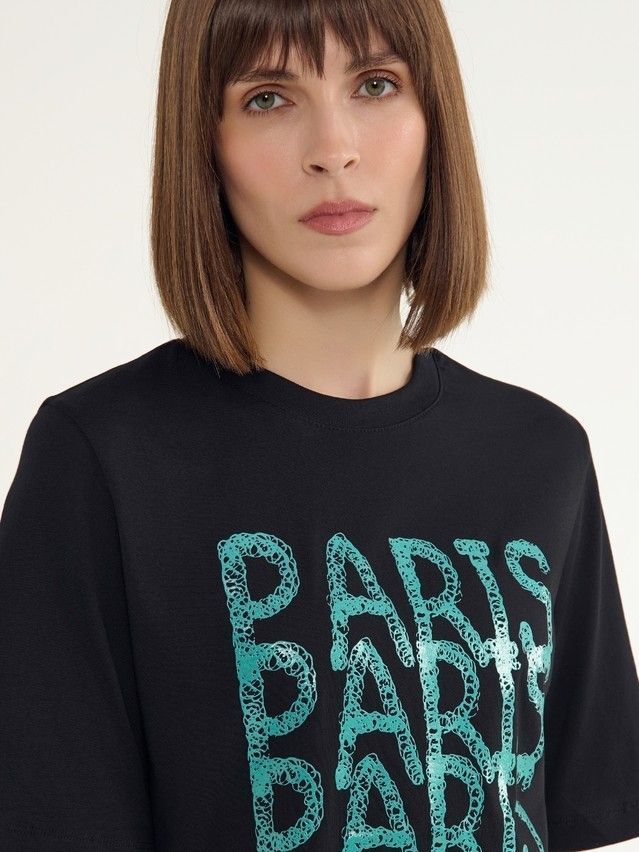 Women's polo neck shirt CONTE ELEGANT LD 3036, s.170-92, black-paris - 3