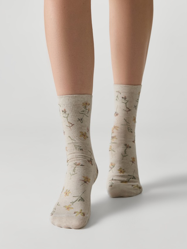 Women's socks CONTE FLOWERS, s.23-25, 1156 beige - 4