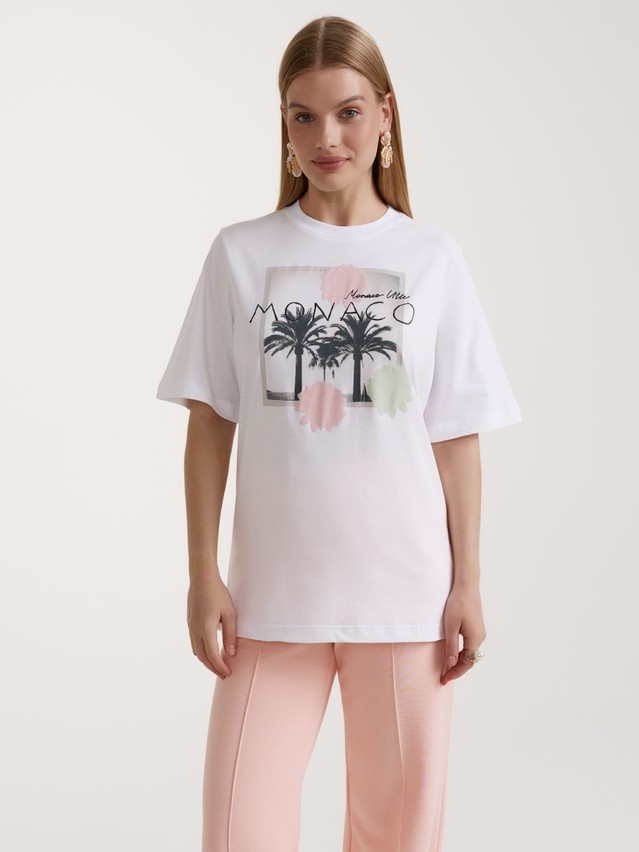 Women's polo neck shirt CONTE ELEGANT LD 3036, s.170-92, white-monaco ville - 1