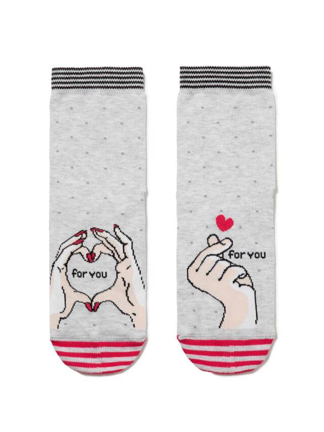 Women's socks CONTE ELEGANT HAPPY, s.23, 134 light grey - 2
