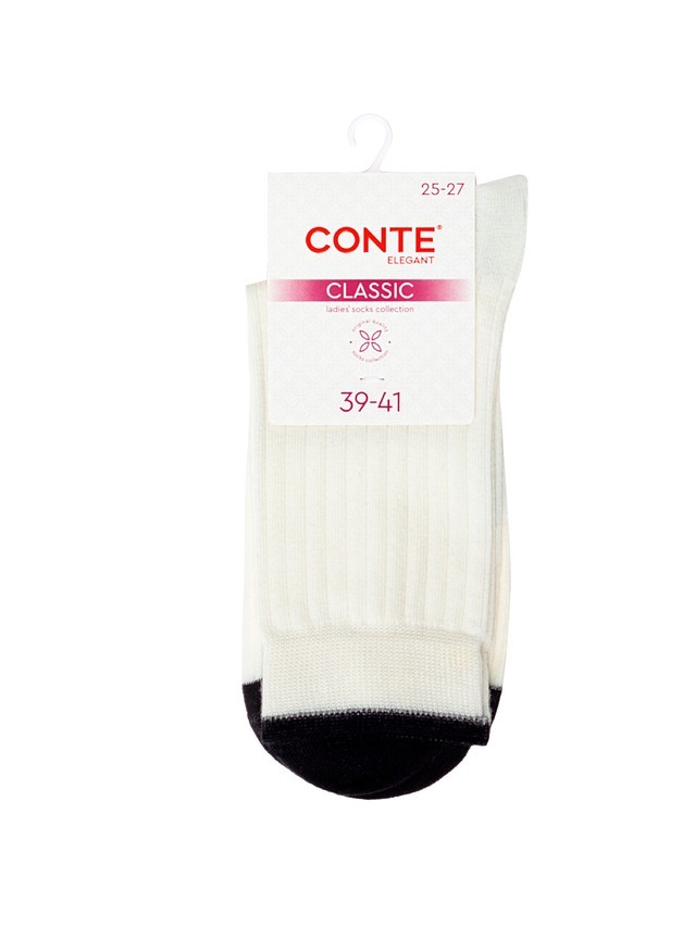 Women's socks CONTE ELEGANT CLASSIC, s.23-25, 785 milky-black - 4