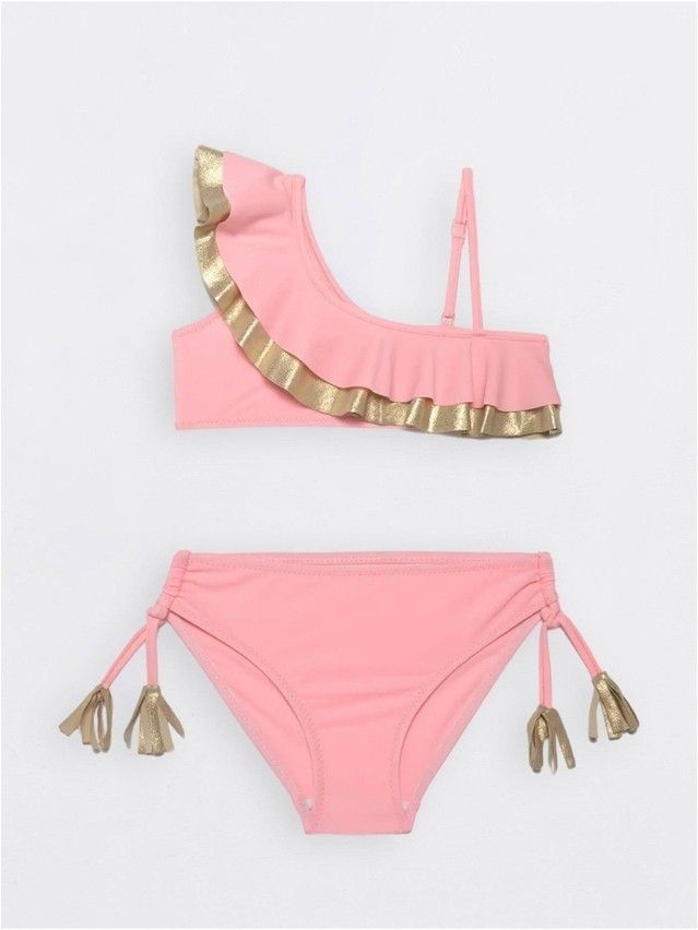 Swimming costume for girls CONTE ELEGANT GOLD WAVES, s.110,116-56, rose pink - 1