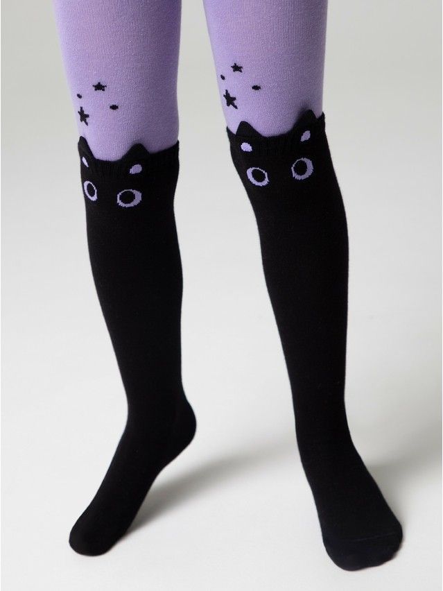 Children's tights CONTE-KIDS TIP-TOP, s.128-134 (20),689 black-lilac - 1