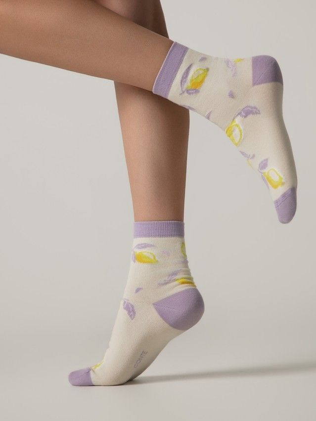 Women's socks CONTE ELEGANT CLASSIC, s.23-25, 963 cream-lilac - 4