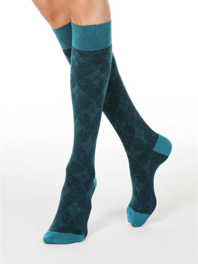 Women's knee high socks CONTE ELEGANT CLASSIC, s.23, 003 dark turquoise - 1