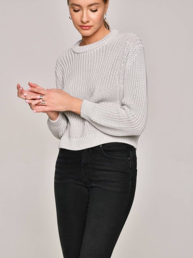 Women's polo neck shirt CONTE ELEGANT LDK110, s.170-84, light silver - 1