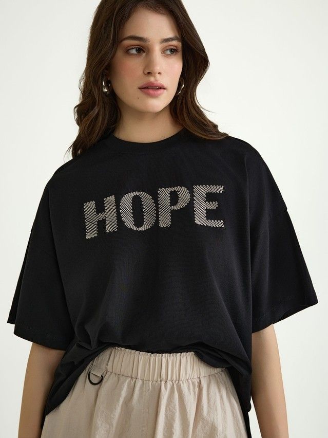 Women's polo neck shirt CONTE ELEGANT LD 3042, s.170-84, black-hope - 1