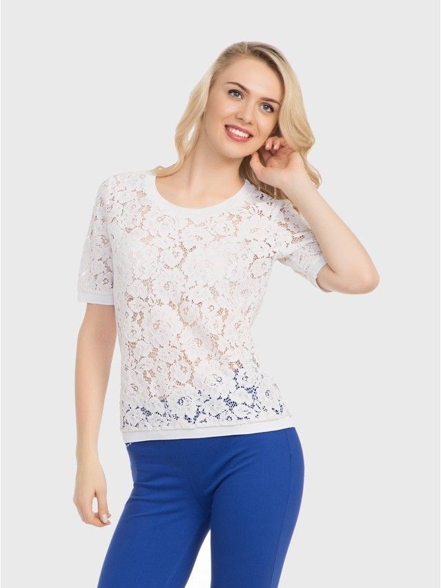Women's polo neck shirt CONTE ELEGANT LD 737, s.170-100, white - 1