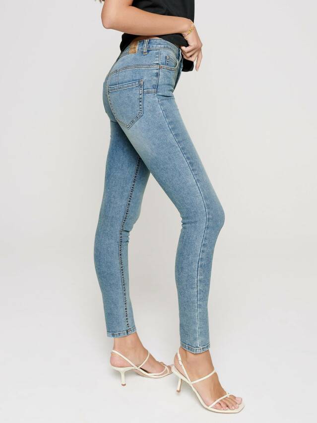 Skinny jeans with High rise CON-240, s.164-90, acid washed mid blue - 2