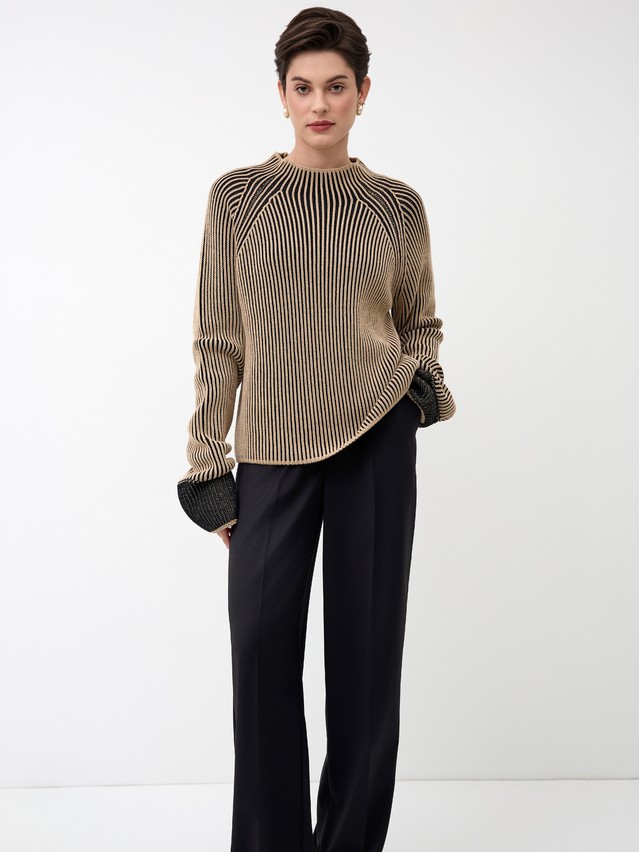 Women's pullover CONTE ELEGANT LDK24121, s.170-84, camel-black - 2