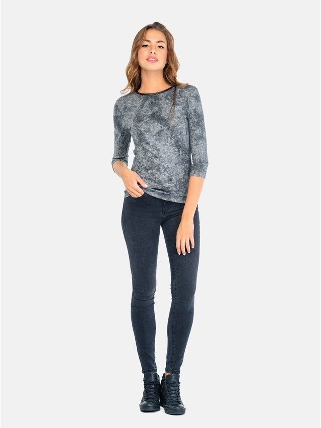 Women's polo neck shirt CONTE ELEGANT LD 682, s.170,176-100, grey - 1