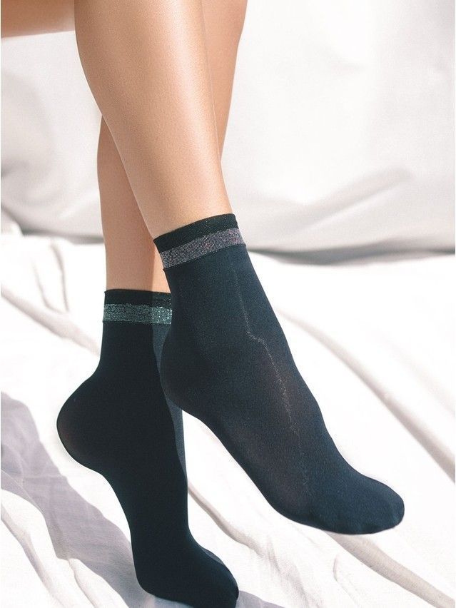Women's socks CONTE ELEGANT FANTASY, s.23-25, silver-nero - 1