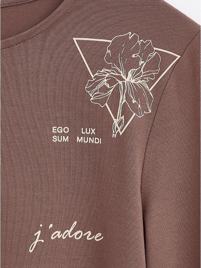 Women's polo neck shirt CONTE ELEGANT LD 1445, s.170-92, dark cappuccino - 3