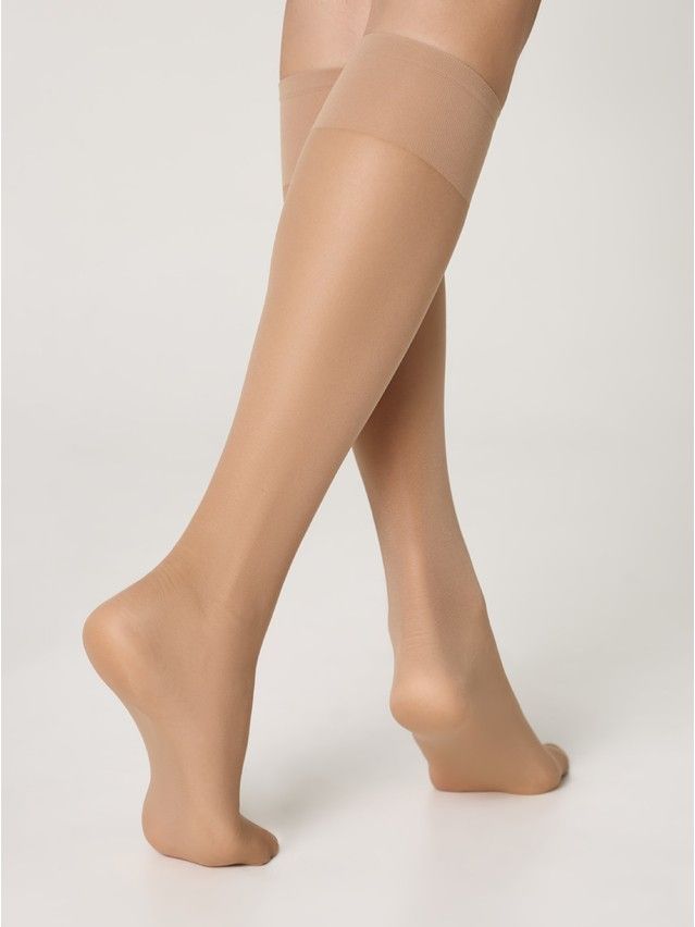 Women's knee high socks CONTE ELEGANT SOLO 40 (2 pairs),s.23-25, natural - 2