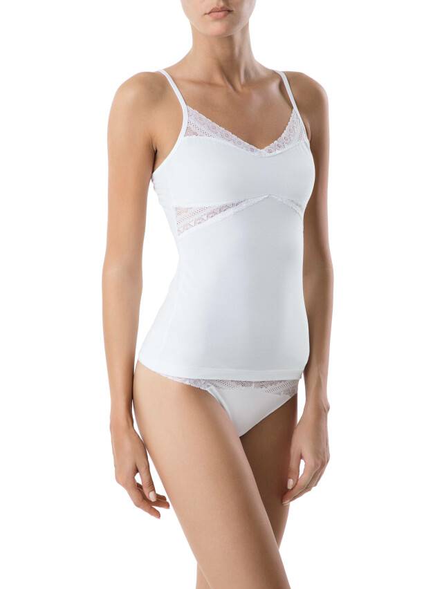 Woman's sleeveless top CONTE ELEGANT MACRAMER ART LT 772, s.170-84, white - 1